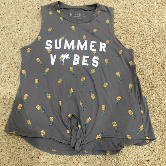Fifth Sun Tops - Fifth Sun Summer Vibes Pineapple Tank Top Size Medium
